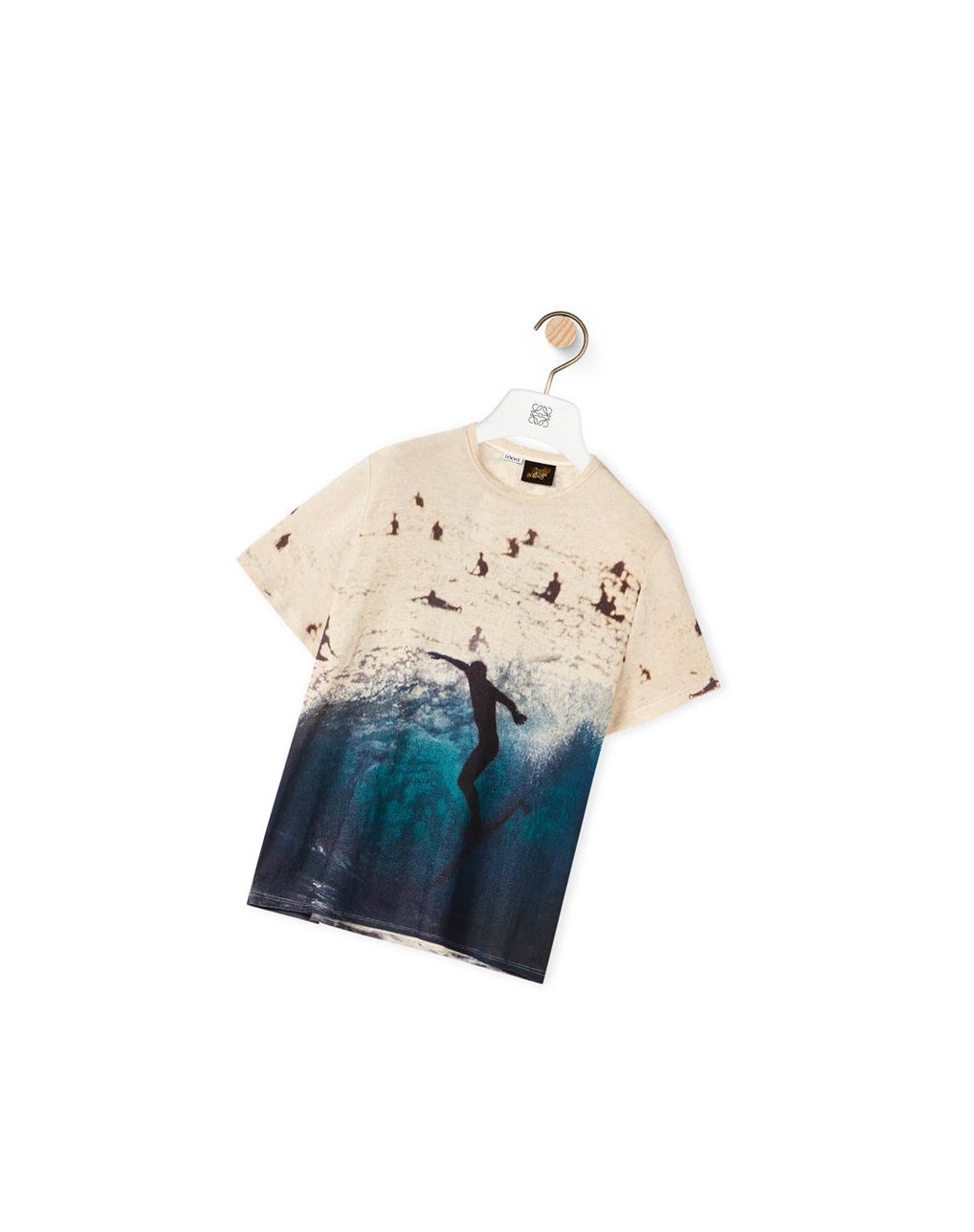 Loewe All-over surf print T-shirt in cotton Azul Marino Azules | VUOPY-6913