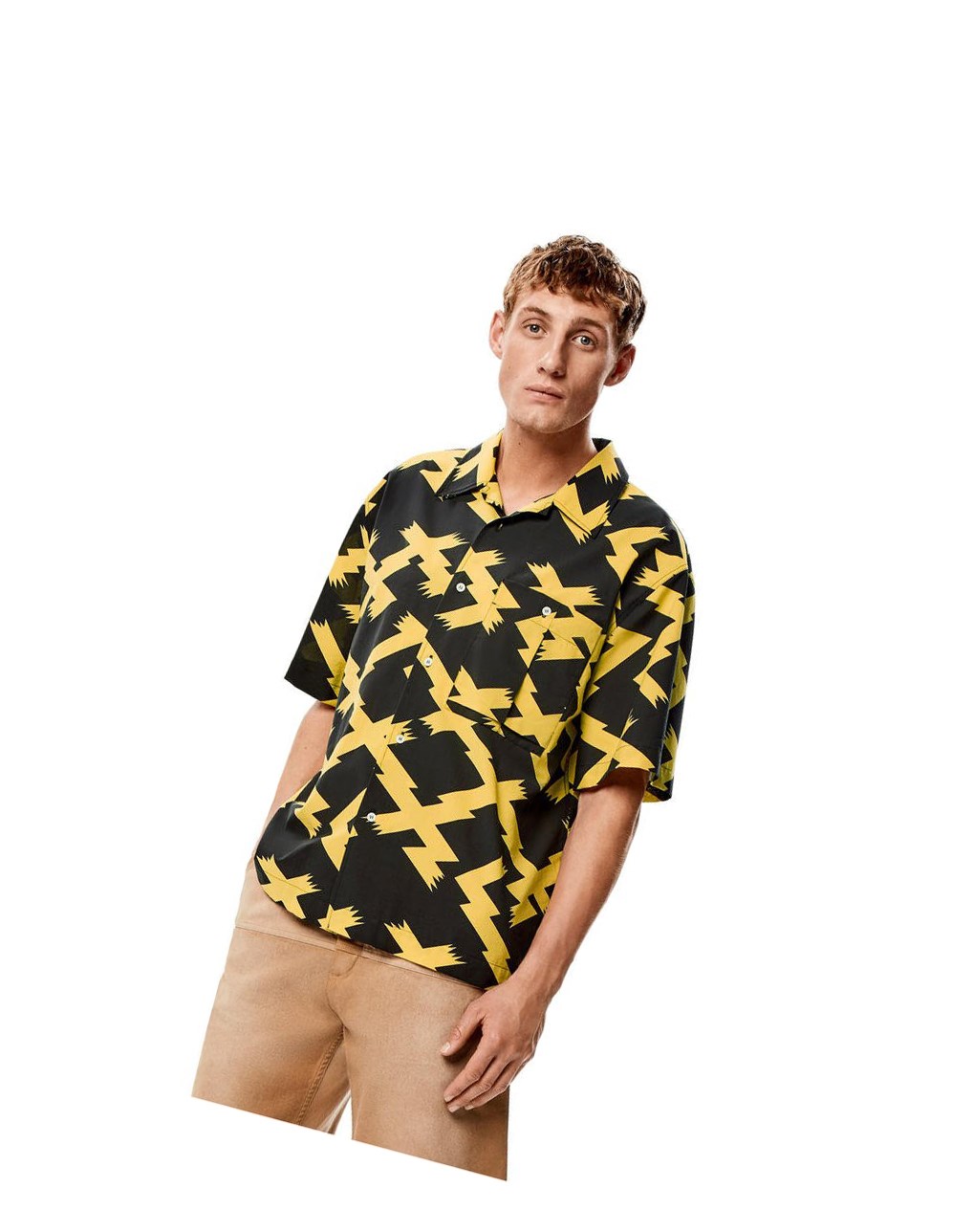 Loewe Allover print shirt in cotton Negros Amarillos | TPHEI-2034