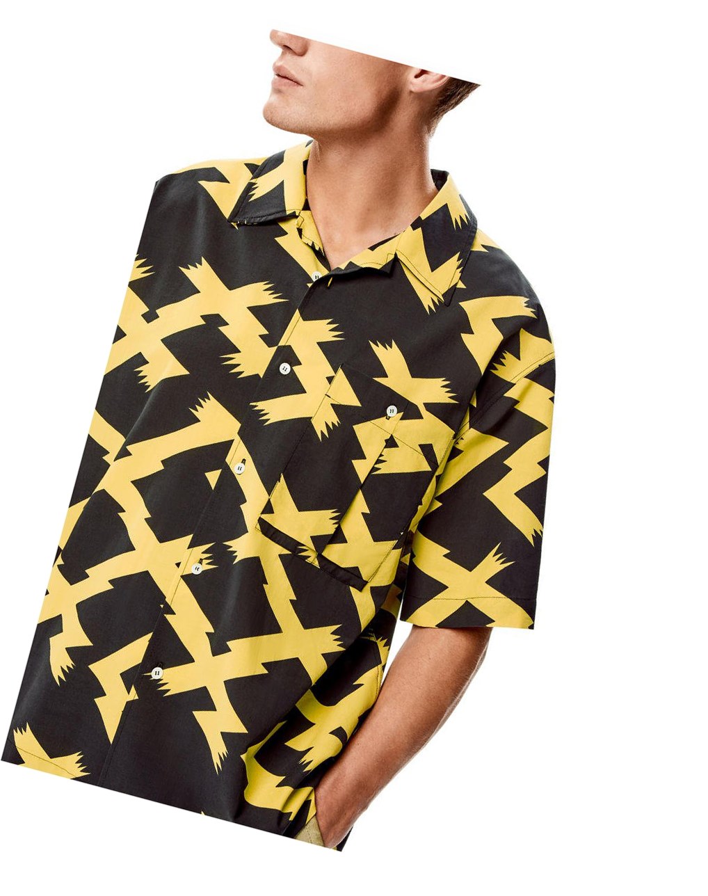 Loewe Allover print shirt in cotton Negros Amarillos | TPHEI-2034