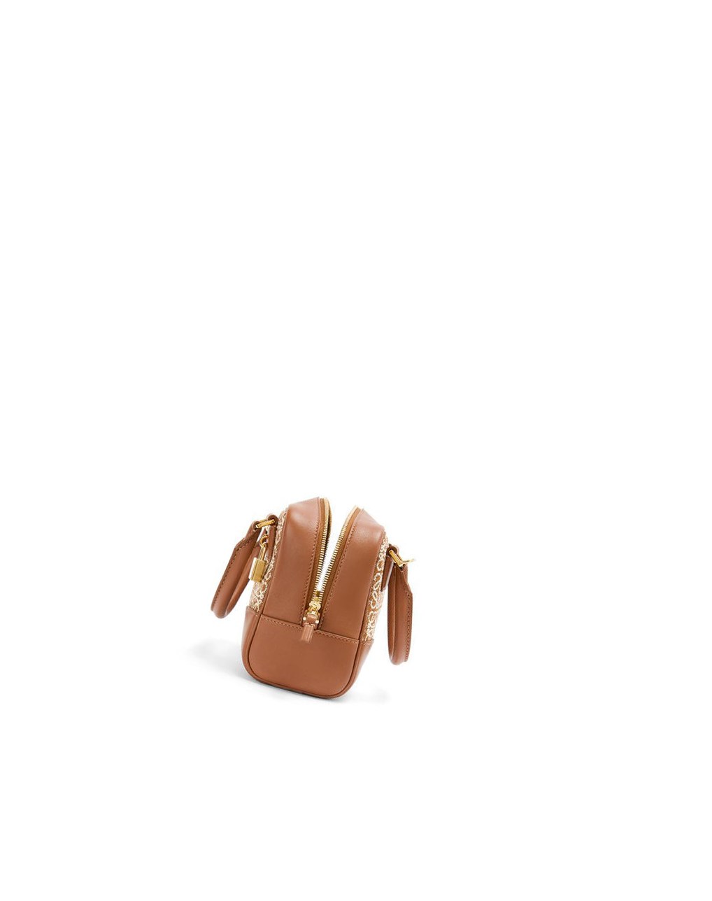 Loewe Amazona 16 Square bag in Anagram jacquard and calfskin Tan / Pecan | NSJTV-5398