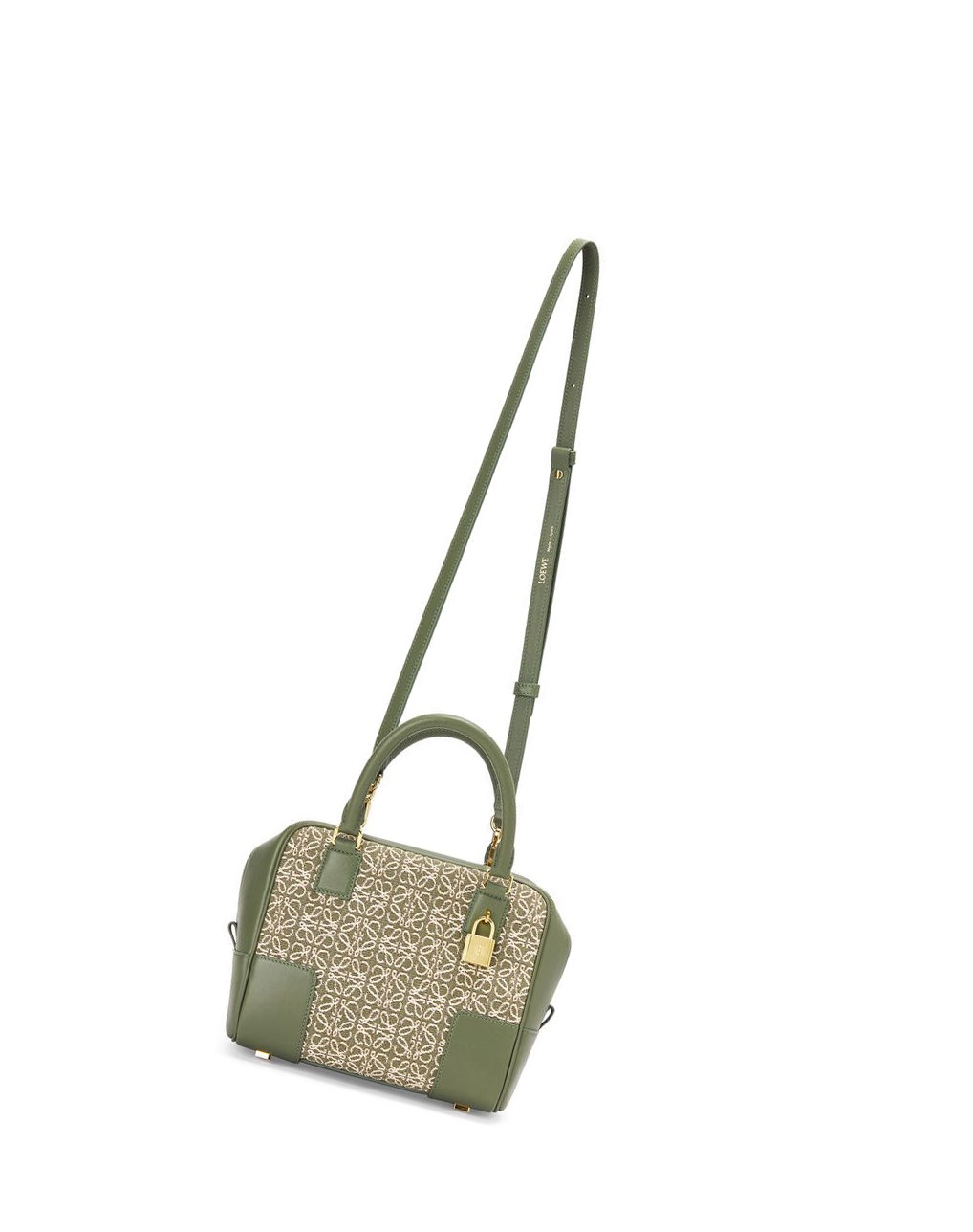 Loewe Amazona 19 square bag in Anagram jacquard and calfskin Verdes Verdes | DMFRH-0746