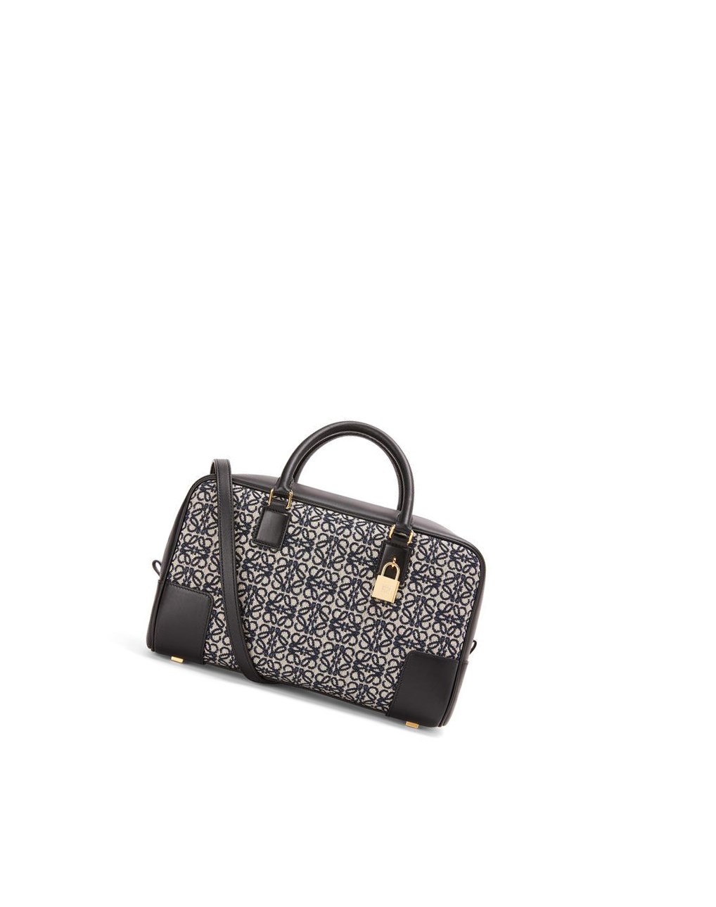 Loewe Amazona 28 bag in Anagram jacquard and calfskin Azul Marino Negros | BCHJM-7538