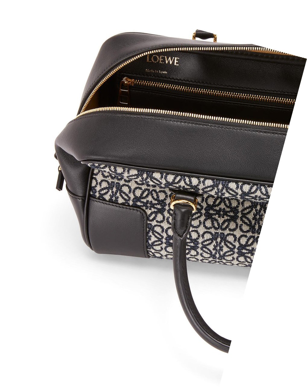 Loewe Amazona 28 bag in Anagram jacquard and calfskin Azul Marino Negros | BCHJM-7538