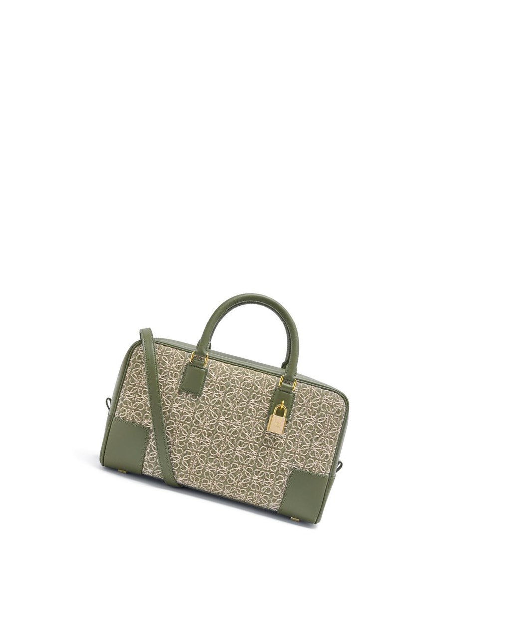 Loewe Amazona 28 bag in Anagram jacquard and calfskin Verdes Verdes | UQYVB-8925