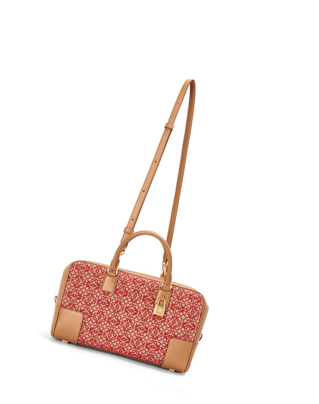 Loewe Amazona 28 bag in Anagram jacquard and calfskin Rojos | UVIEZ-3201