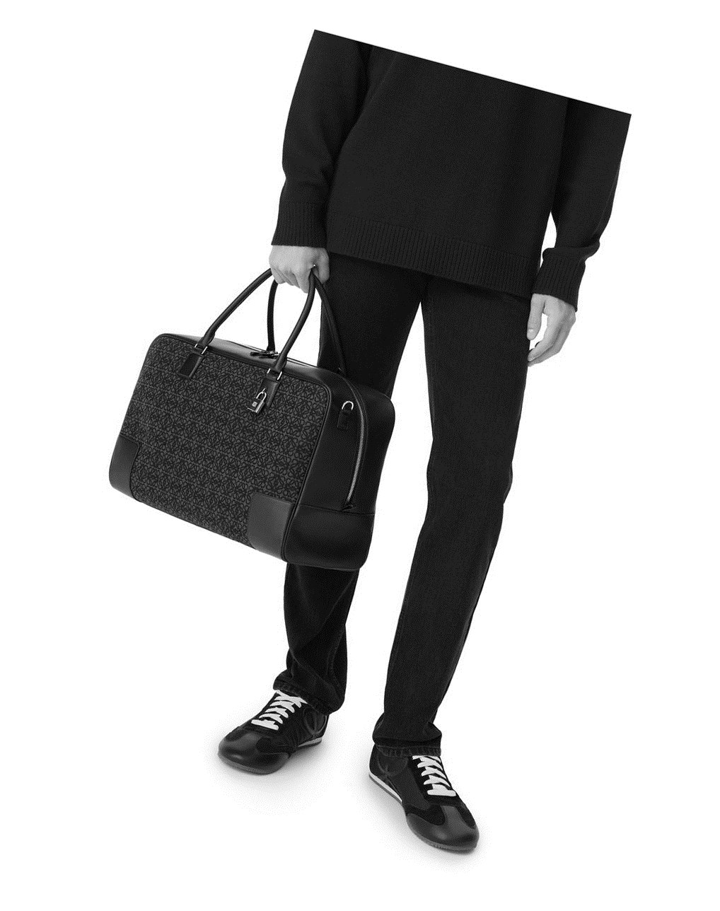 Loewe Amazona 44 bag in Anagram jacquard and calfskin Kaki Verdes | OYESZ-2639