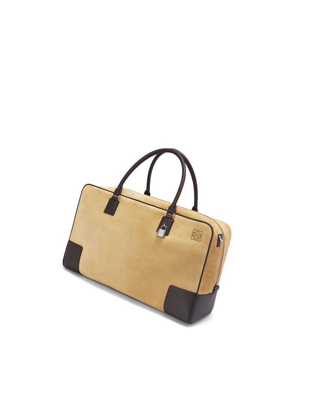 Loewe Amazona 44 bag in suede and calfskin Dorados Chocolate Marrom | LUZPE-4637
