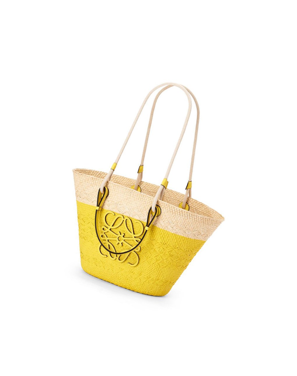 Loewe Anagram Basket bag in iraca palm and calfskin Azules | BKTLJ-2890