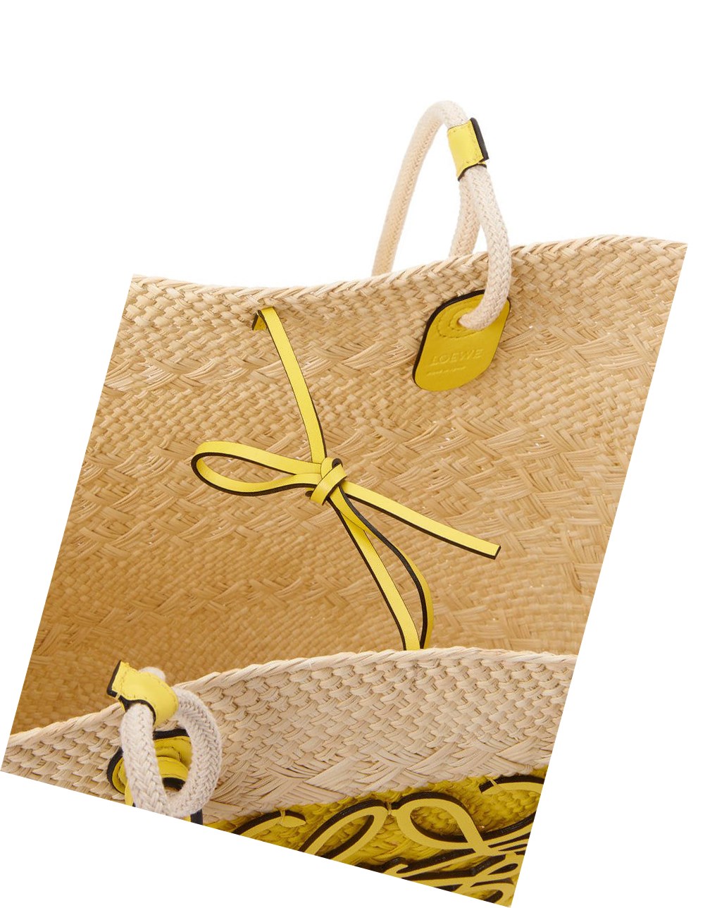 Loewe Anagram Basket bag in iraca palm and calfskin Azules | BKTLJ-2890