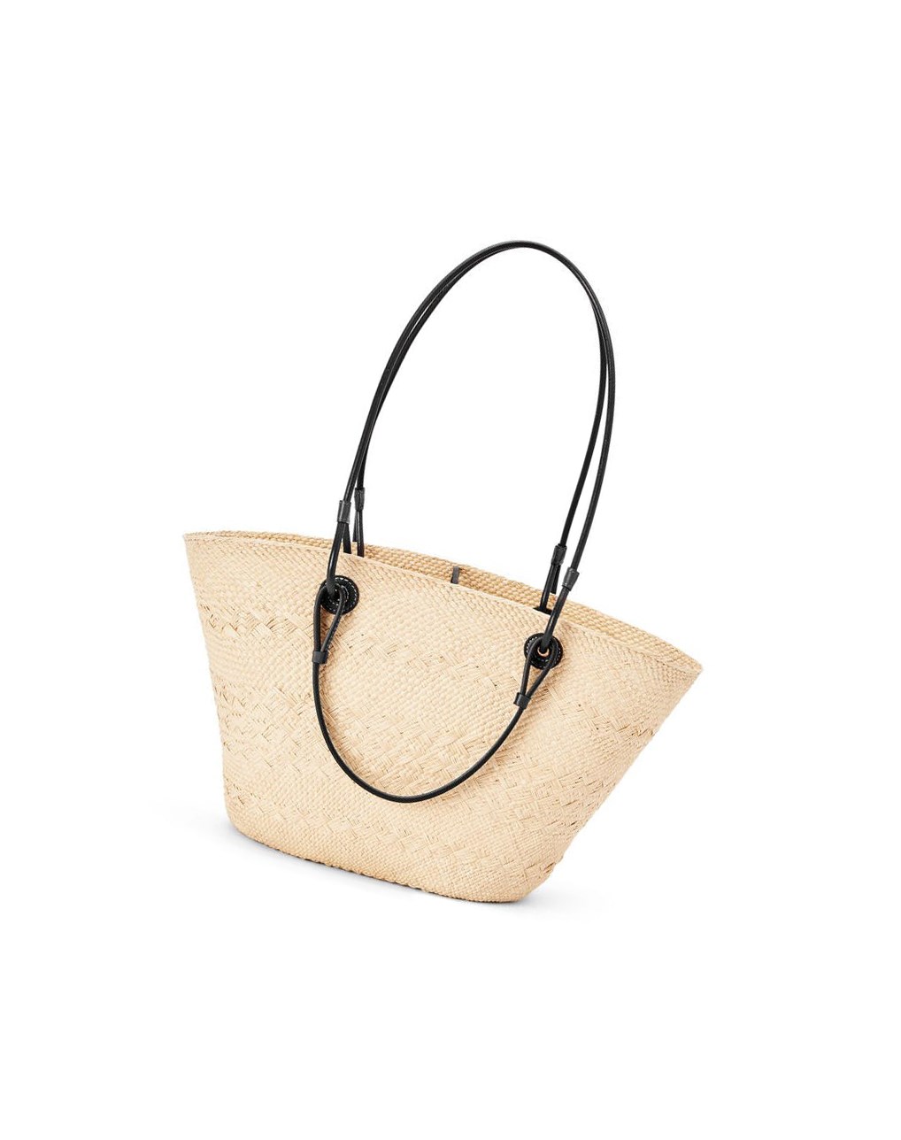 Loewe Anagram Basket bag in iraca palm and calfskin Negros | JTXKE-9654