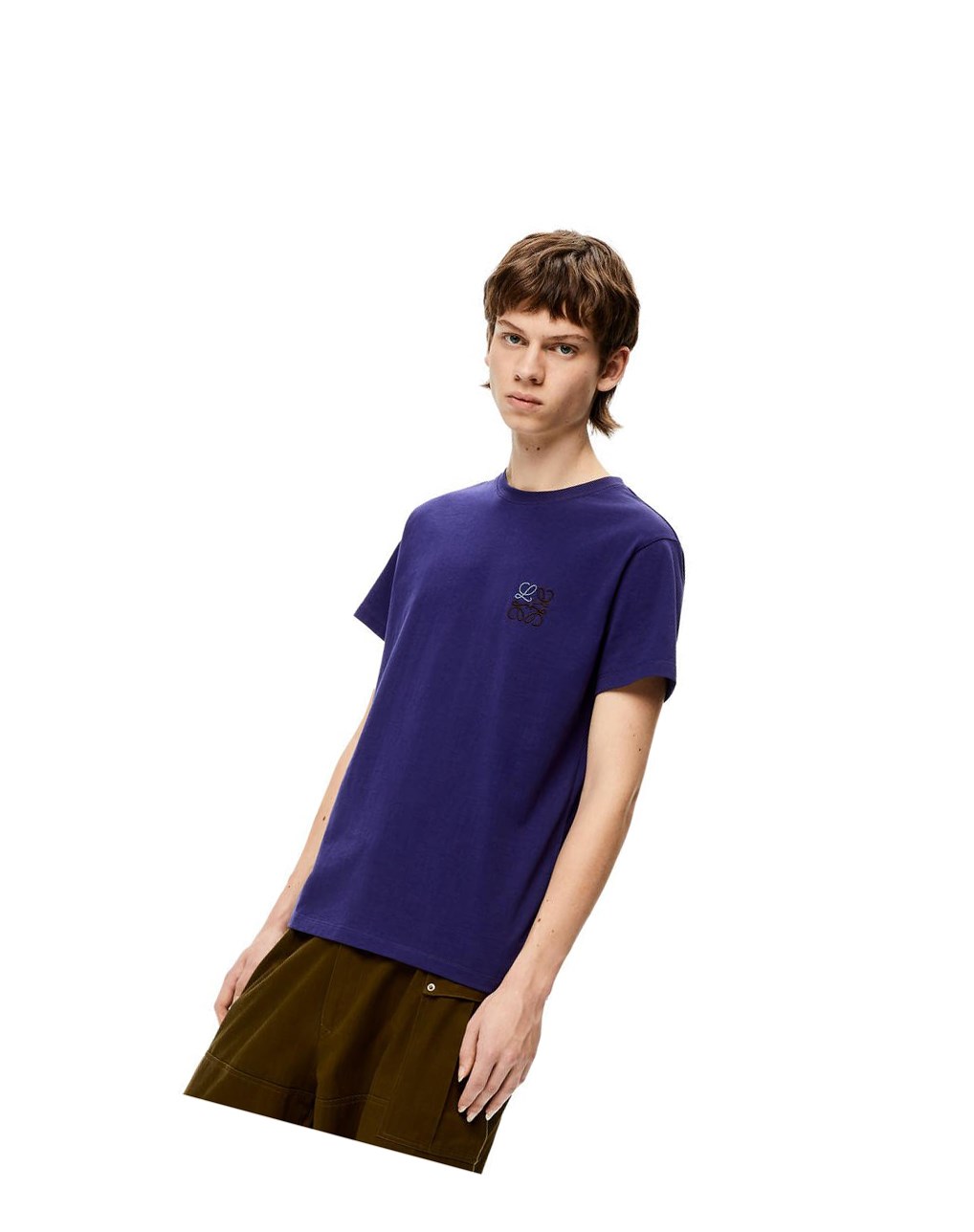 Loewe Anagram T-shirt in cotton Azul Rey Azules | ZISHP-6039