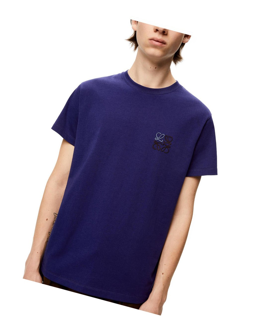 Loewe Anagram T-shirt in cotton Azul Rey Azules | ZISHP-6039