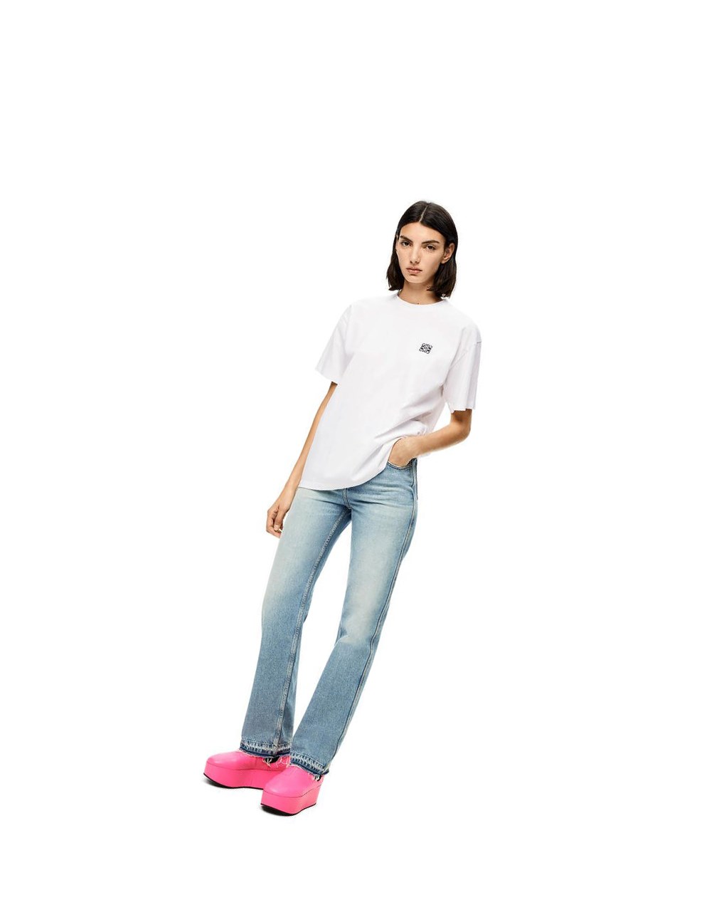 Loewe Anagram T-shirt in cotton Blancos | SITFG-0831