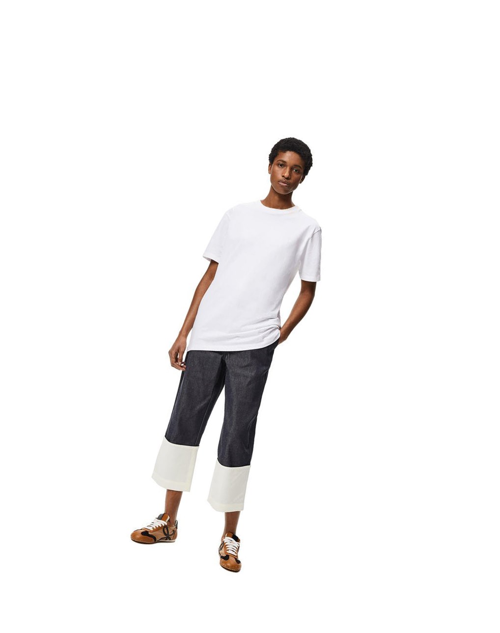 Loewe Anagram T-shirt in cotton Blancos | UZJVQ-1342