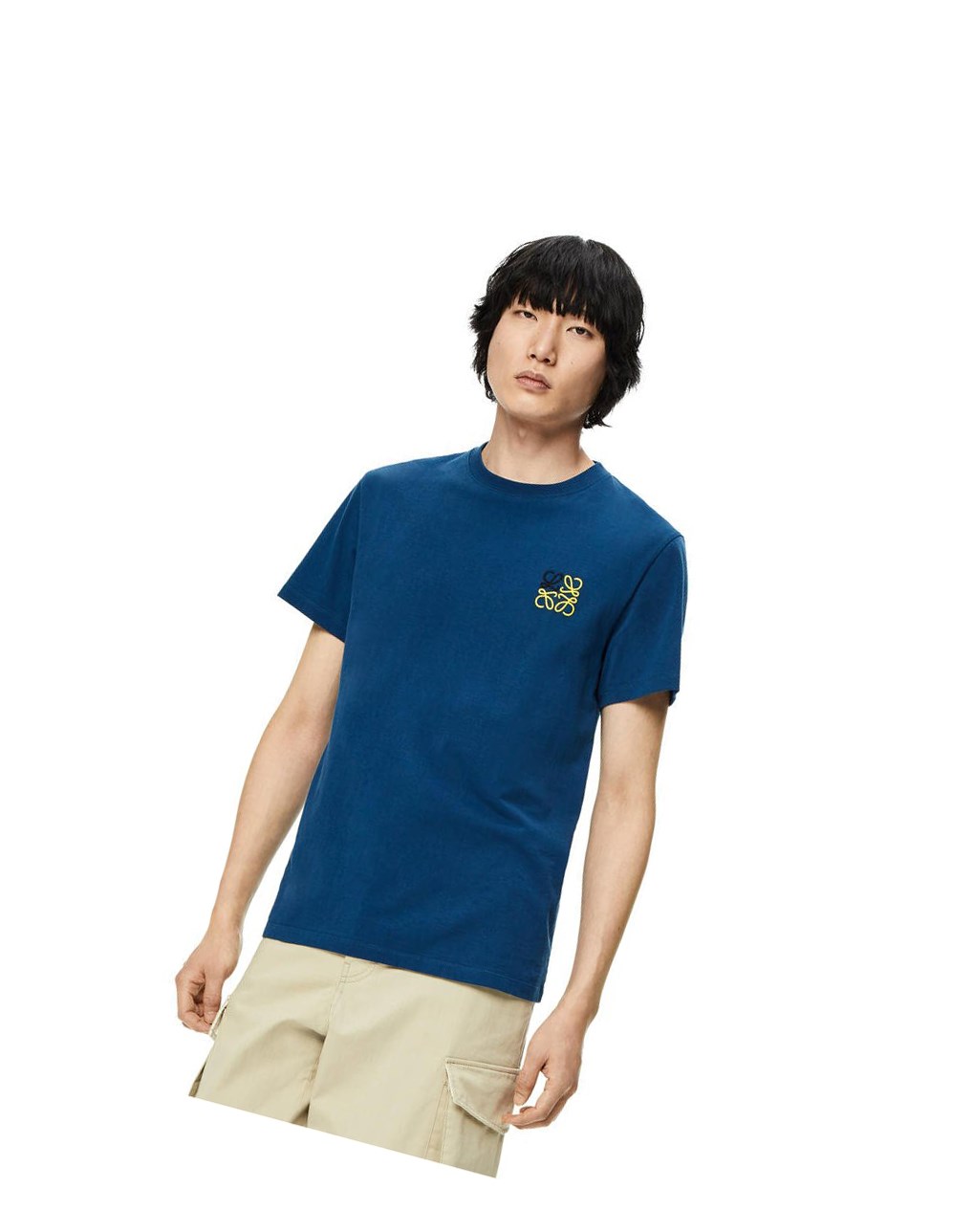 Loewe Anagram T-shirt in cotton Petroleum | BKUJV-4197