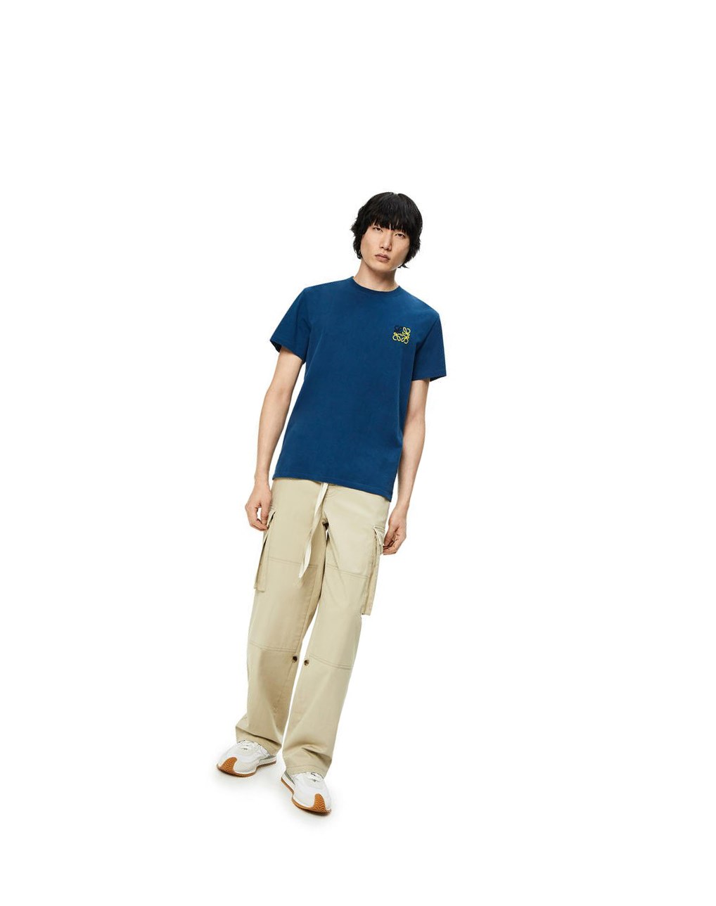 Loewe Anagram T-shirt in cotton Petroleum | BKUJV-4197
