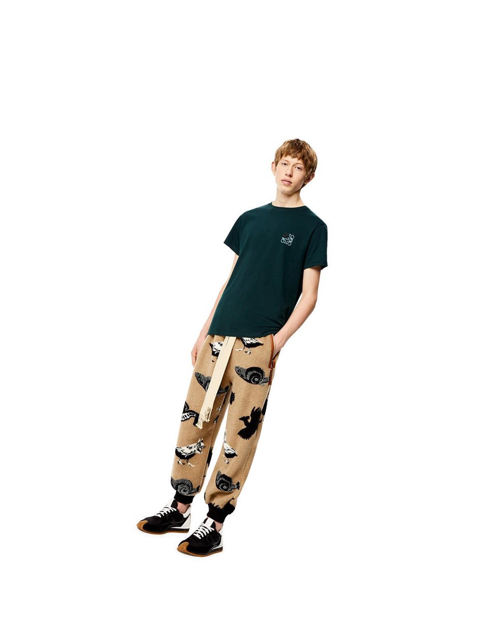 Loewe Anagram T-shirt in cotton Verdes | SPLUJ-9723