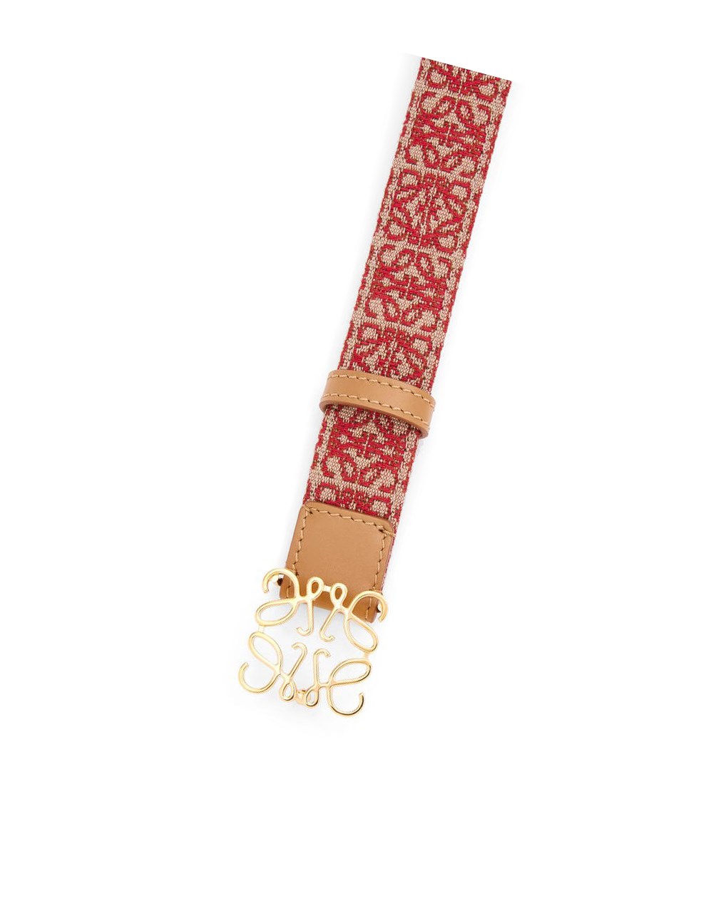 Loewe Anagram belt in jacquard and calfskin Dorados | QJGHU-1390