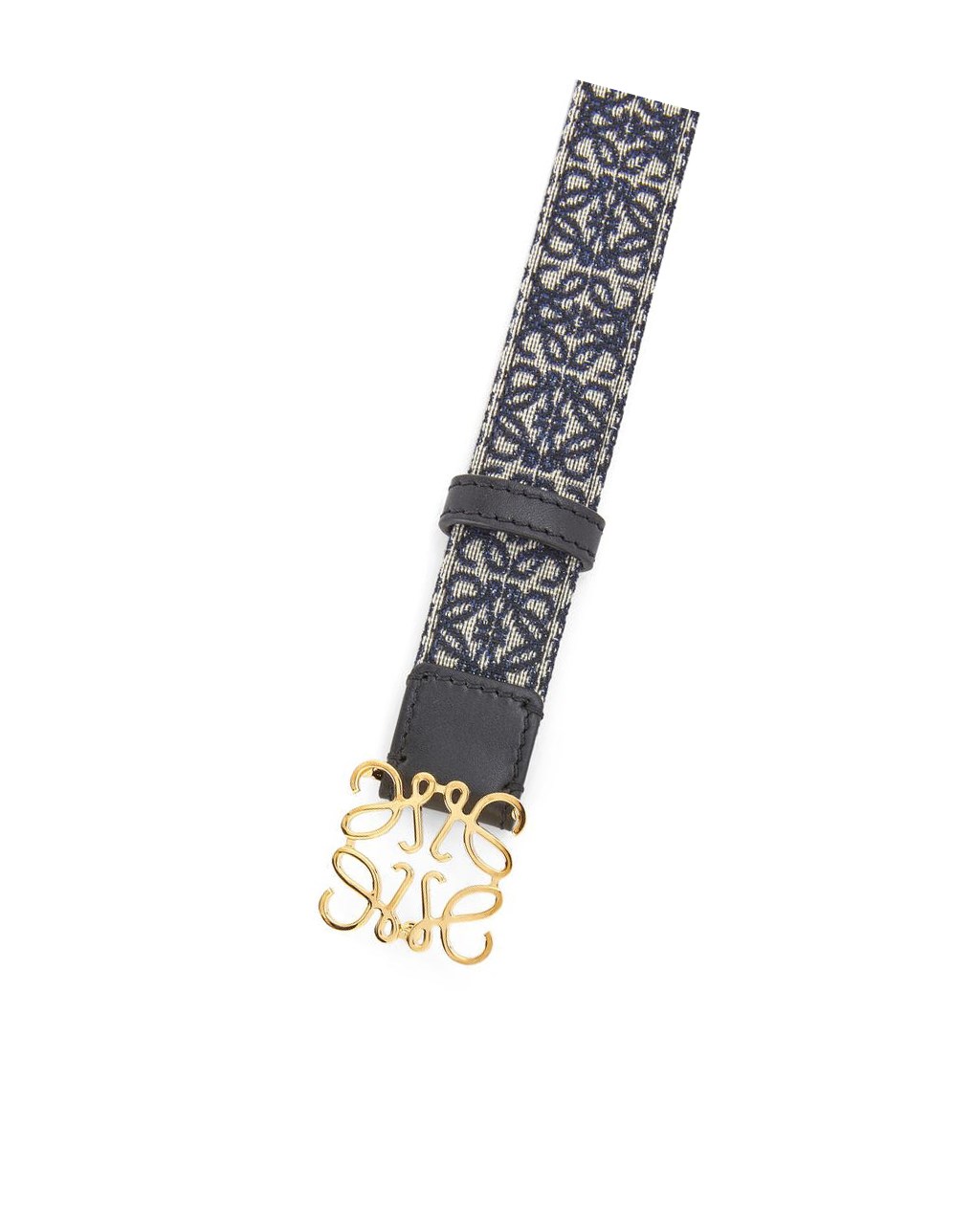 Loewe Anagram belt in jacquard and calfskin Negros Dorados | ULMXN-0372