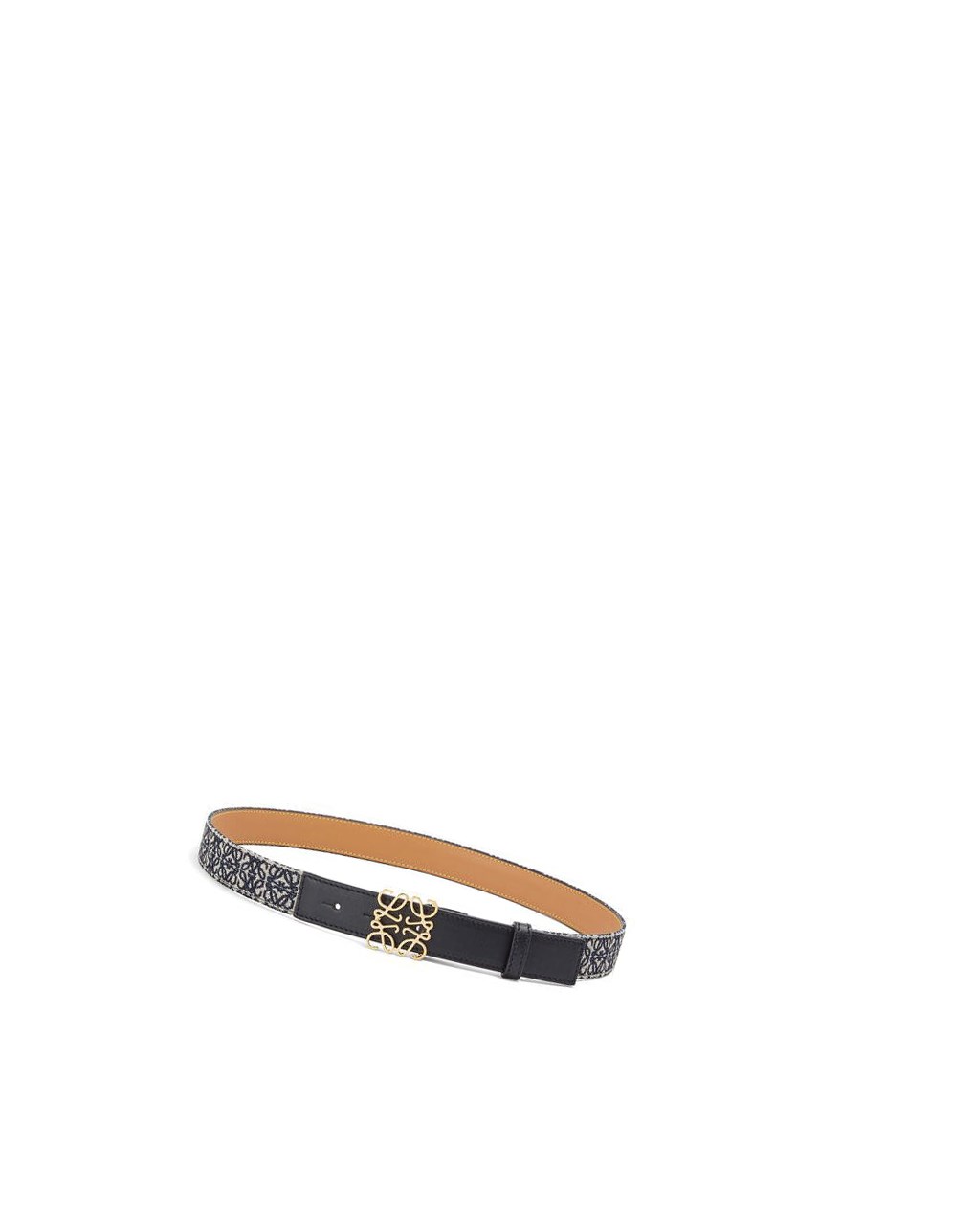 Loewe Anagram belt in jacquard and calfskin Negros Dorados | ULMXN-0372