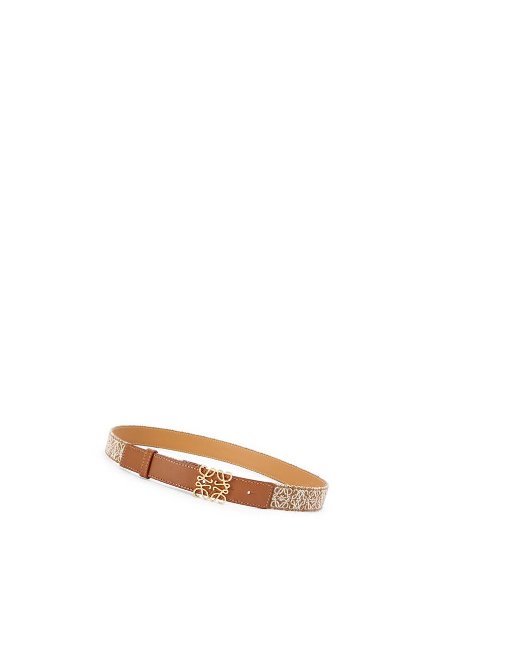 Loewe Anagram belt in jacquard and calfskin Dorados | ZDFJU-3456