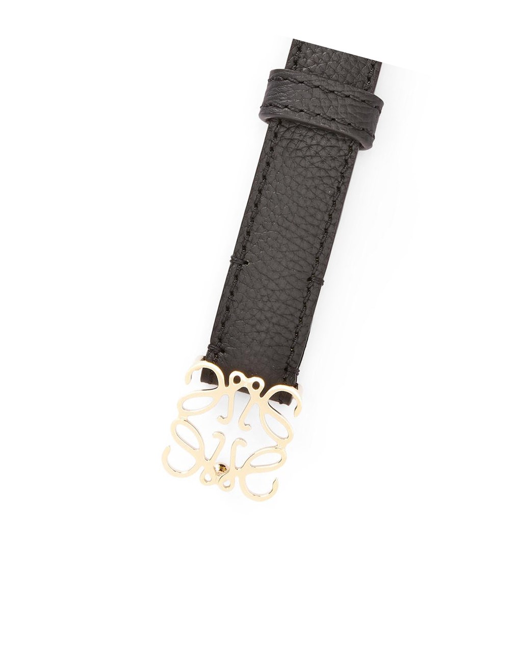 Loewe Anagram belt in pebble grain calfskin Negros Dorados | EZWLX-9531