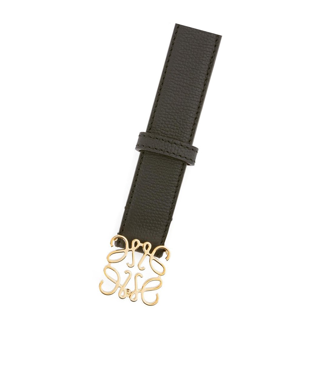 Loewe Anagram belt in pebble grain calfskin Negros Dorados | IVLQD-3641