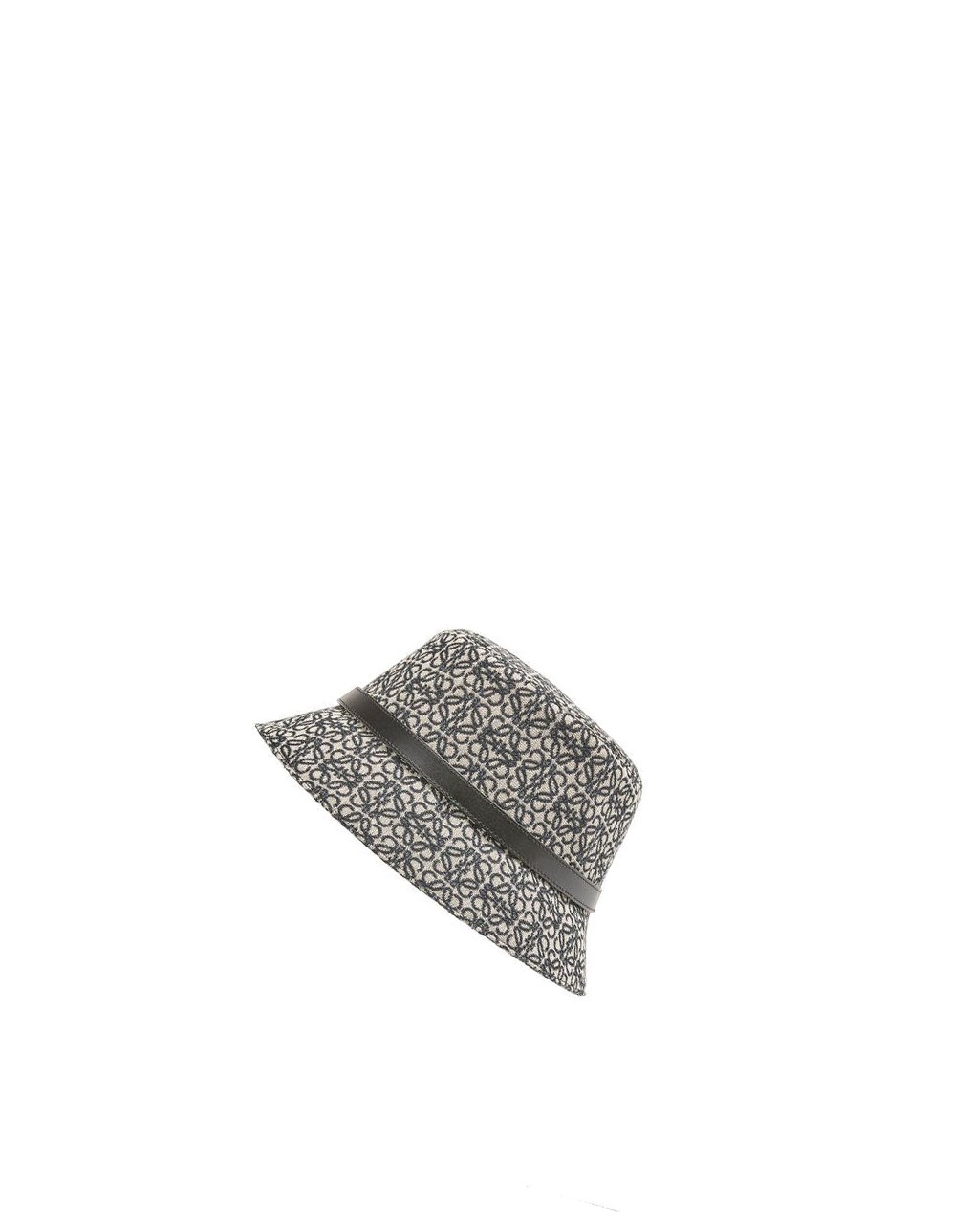 Loewe Anagram bucket hat in jacquard and calfskin Azul Marino Negros | GPDHM-3045
