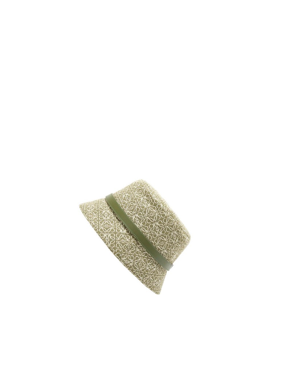 Loewe Anagram bucket hat in jacquard and calfskin Verdes Verdes | VSHTD-3609