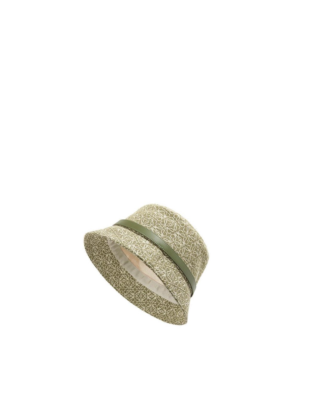 Loewe Anagram bucket hat in jacquard and calfskin Verdes Verdes | VSHTD-3609