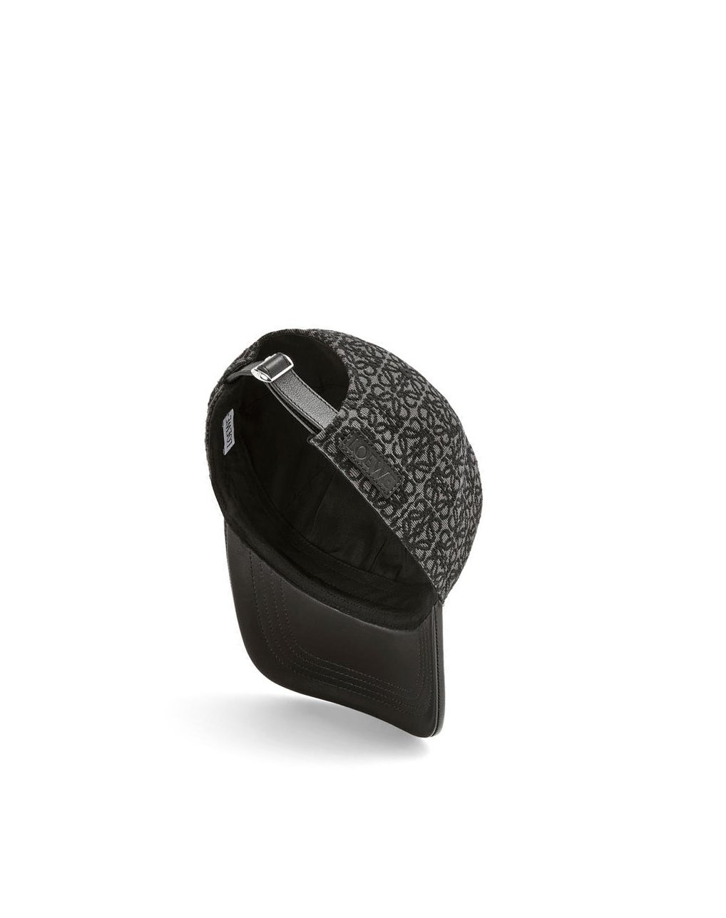 Loewe Anagram cap in jacquard and calfskin Negros | CYUWJ-0843
