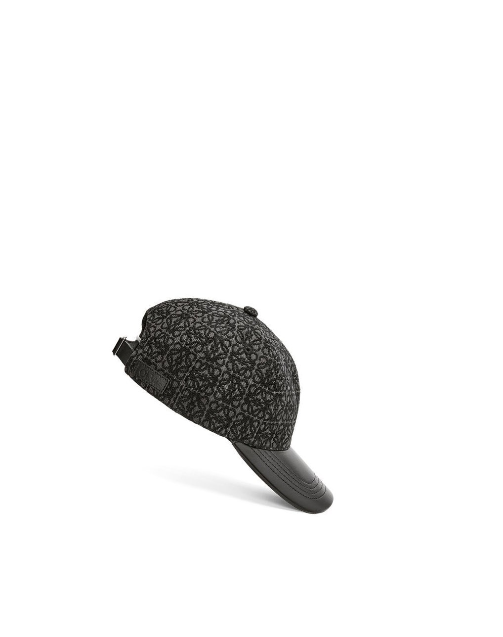 Loewe Anagram cap in jacquard and calfskin Negros | CYUWJ-0843