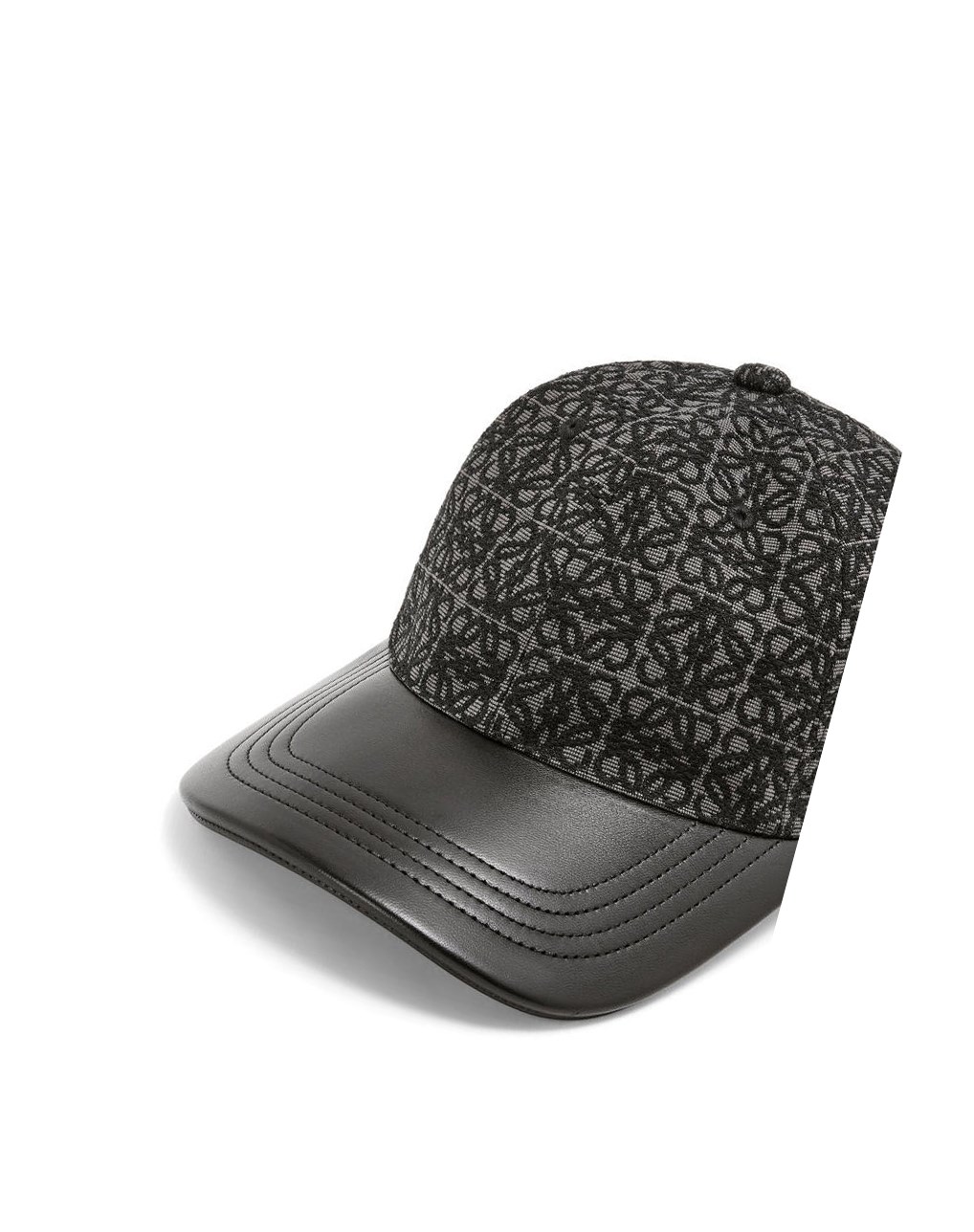 Loewe Anagram cap in jacquard and calfskin Negros | CYUWJ-0843