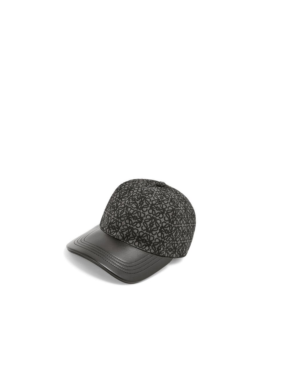 Loewe Anagram cap in jacquard and calfskin Negros | CYUWJ-0843