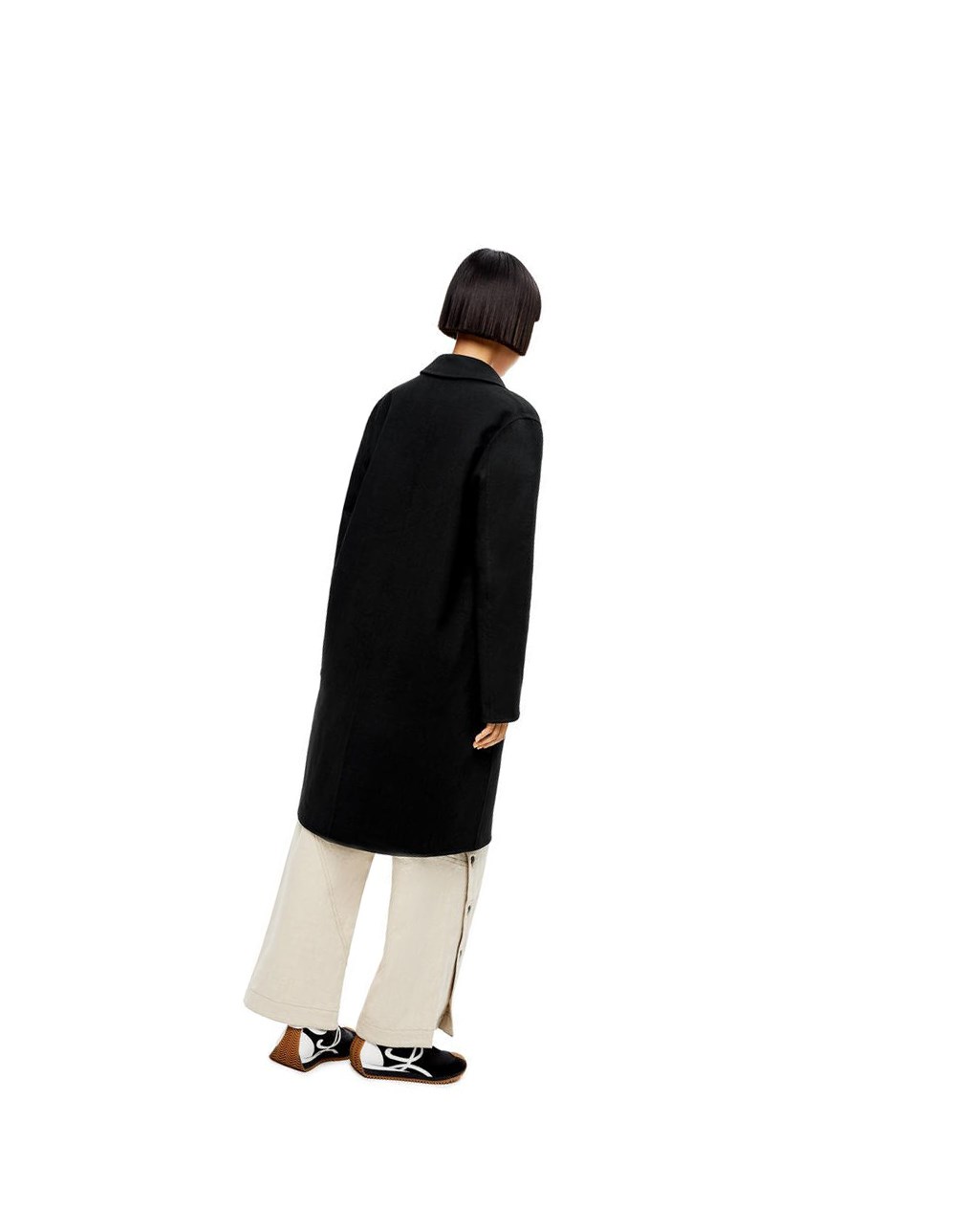 Loewe Anagram coat in wool and cashmere Negros | JDVXF-2947