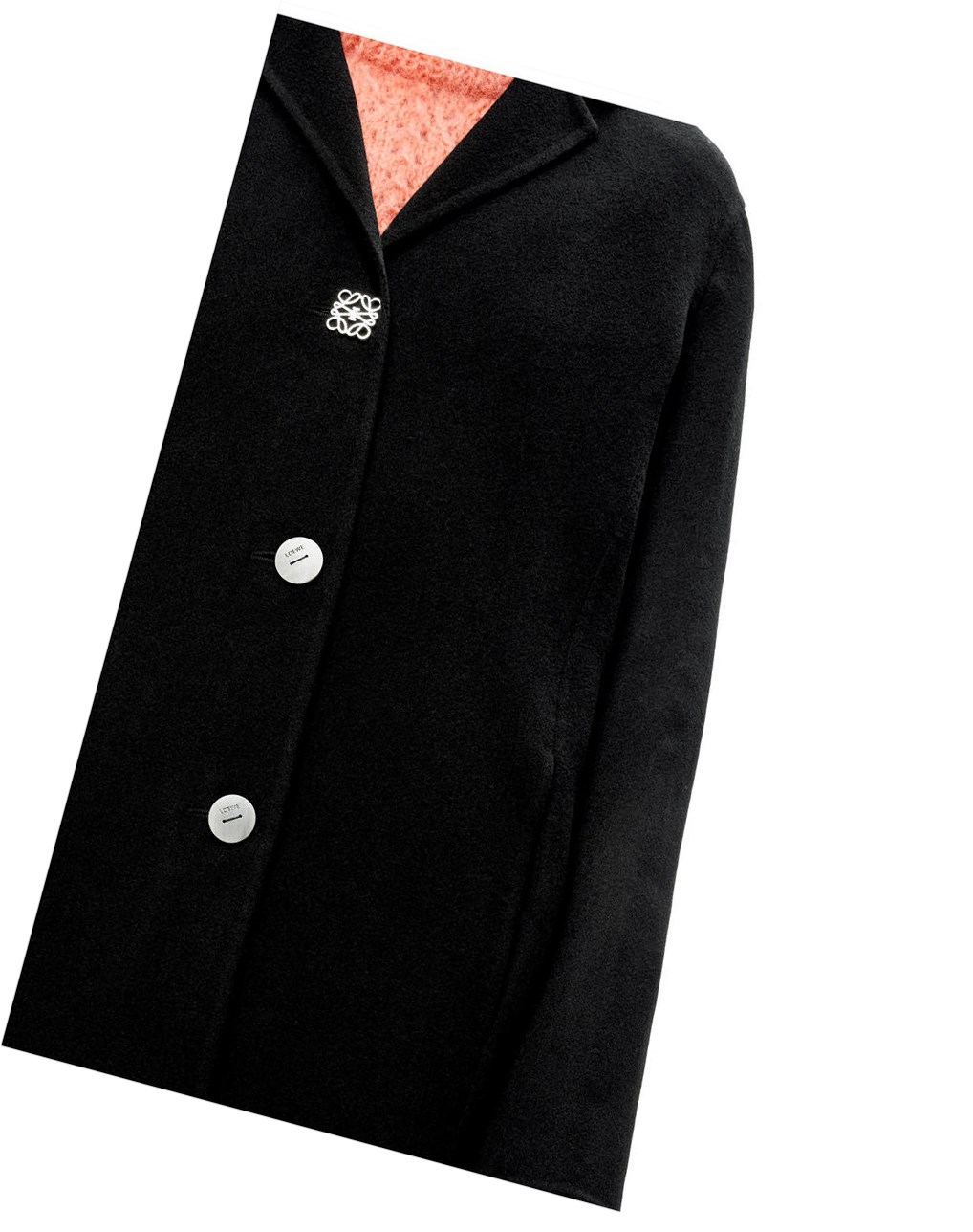 Loewe Anagram coat in wool and cashmere Negros | JDVXF-2947