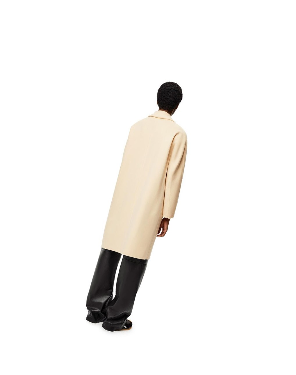 Loewe Anagram coat in wool and cashmere Milk | OVNBK-8032