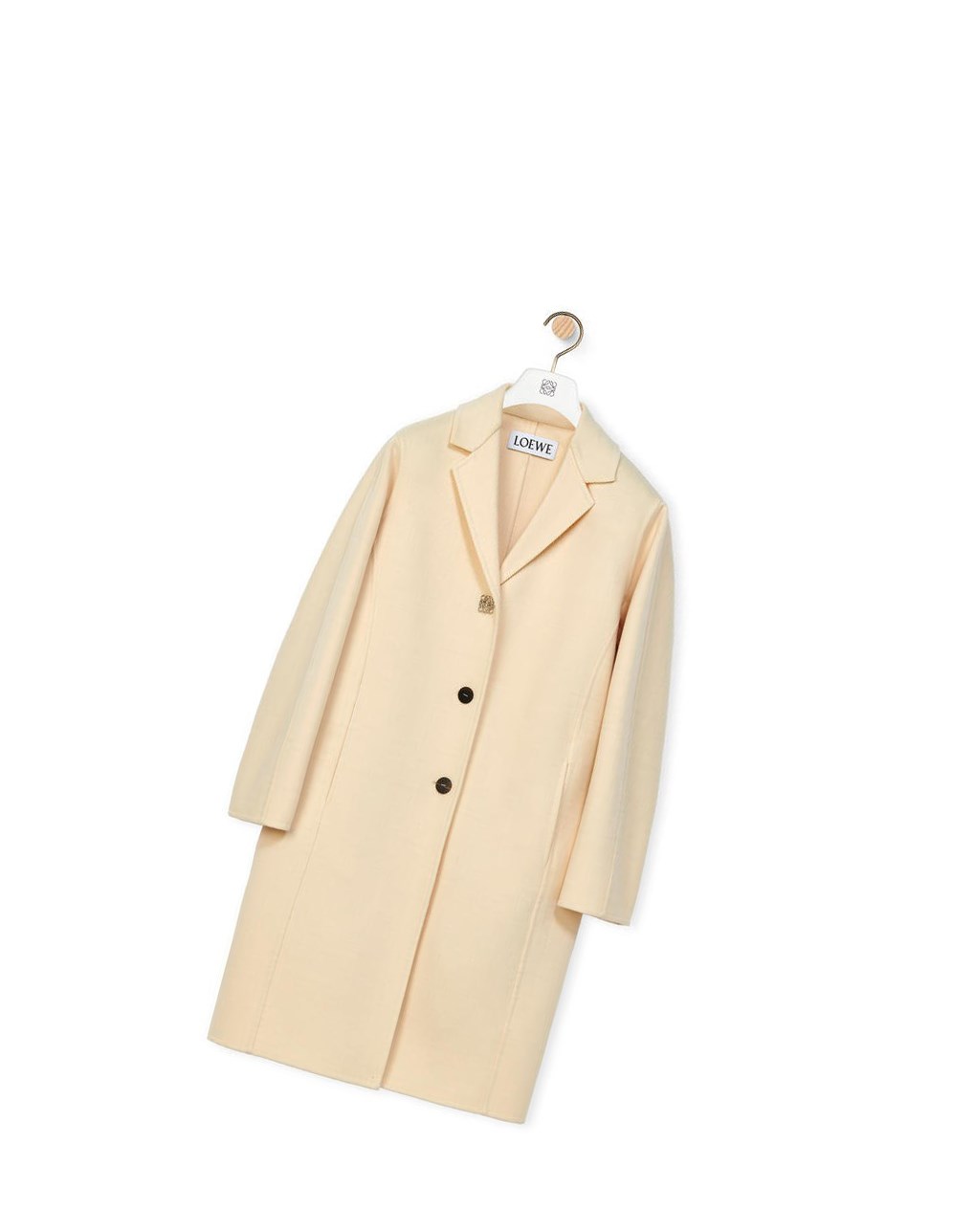 Loewe Anagram coat in wool and cashmere Milk | OVNBK-8032