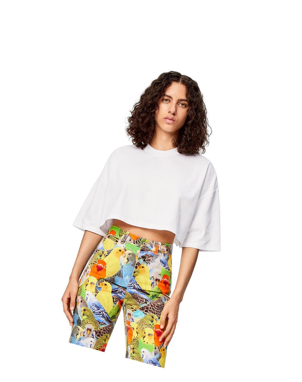 Loewe Anagram cropped T-shirt in cotton Blancos | OZTLR-5703