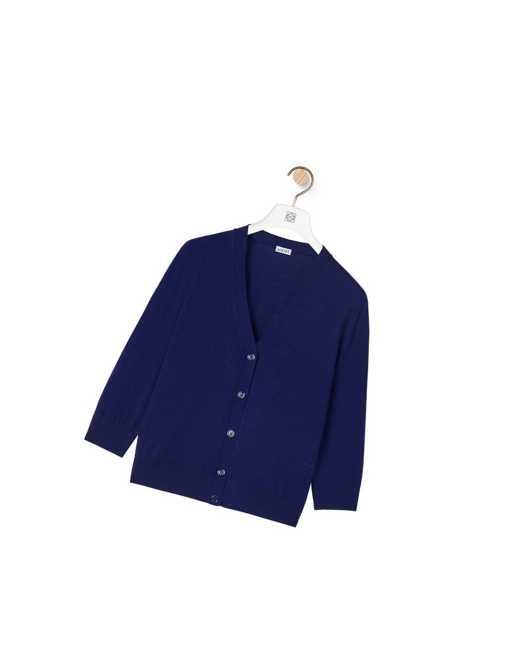 Loewe Anagram cropped cardigan in wool Azul Marino Azules | WEINQ-1693