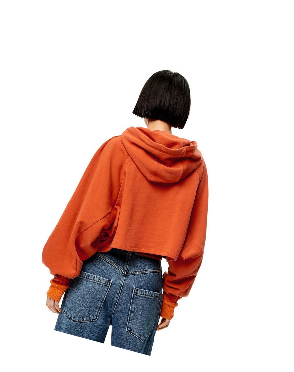 Loewe Anagram cropped hoodie in cotton Naranjas | BHFRP-6293