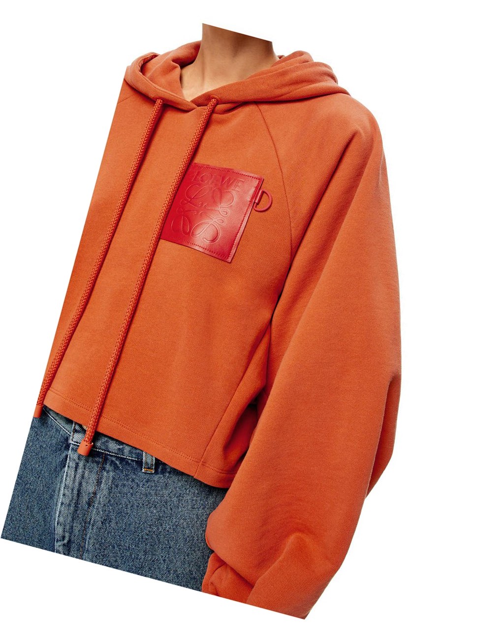 Loewe Anagram cropped hoodie in cotton Naranjas | BHFRP-6293