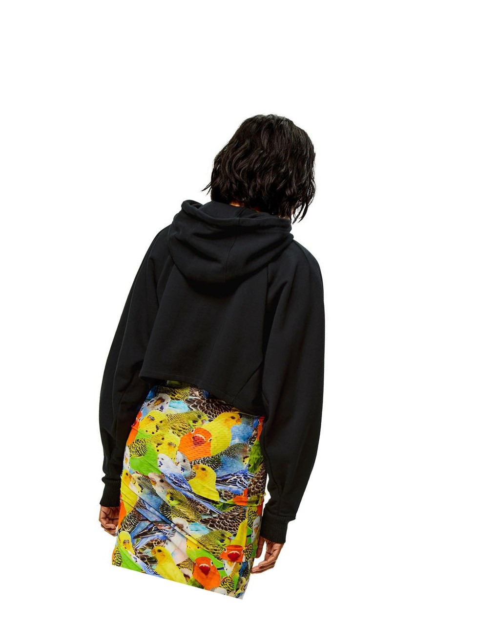Loewe Anagram cropped hoodie in cotton Negros | UMCNT-8679
