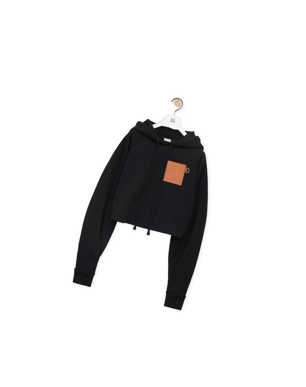 Loewe Anagram cropped hoodie in cotton Negros | UMCNT-8679