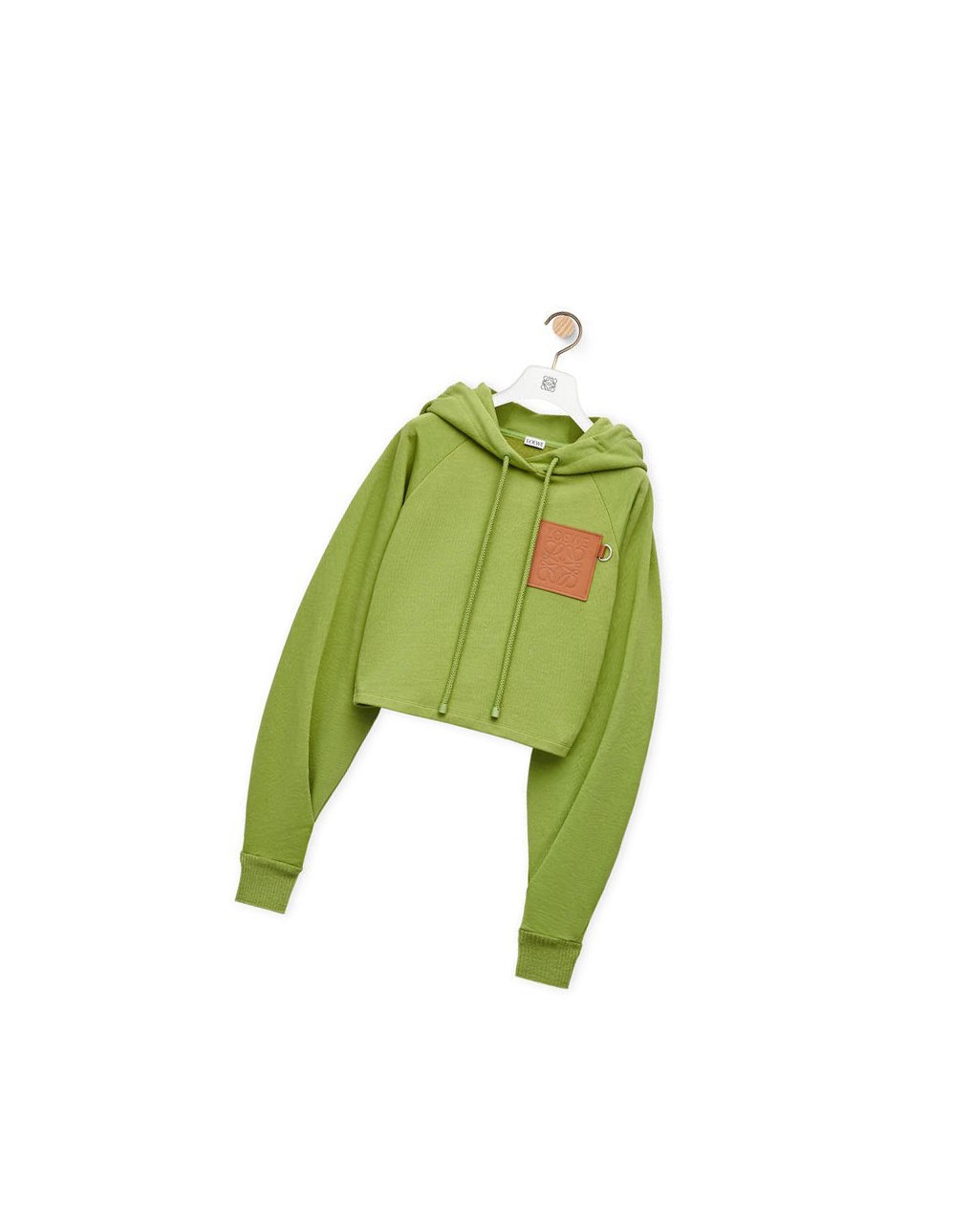 Loewe Anagram cropped hoodie in cotton Verdes | FEPOR-1593