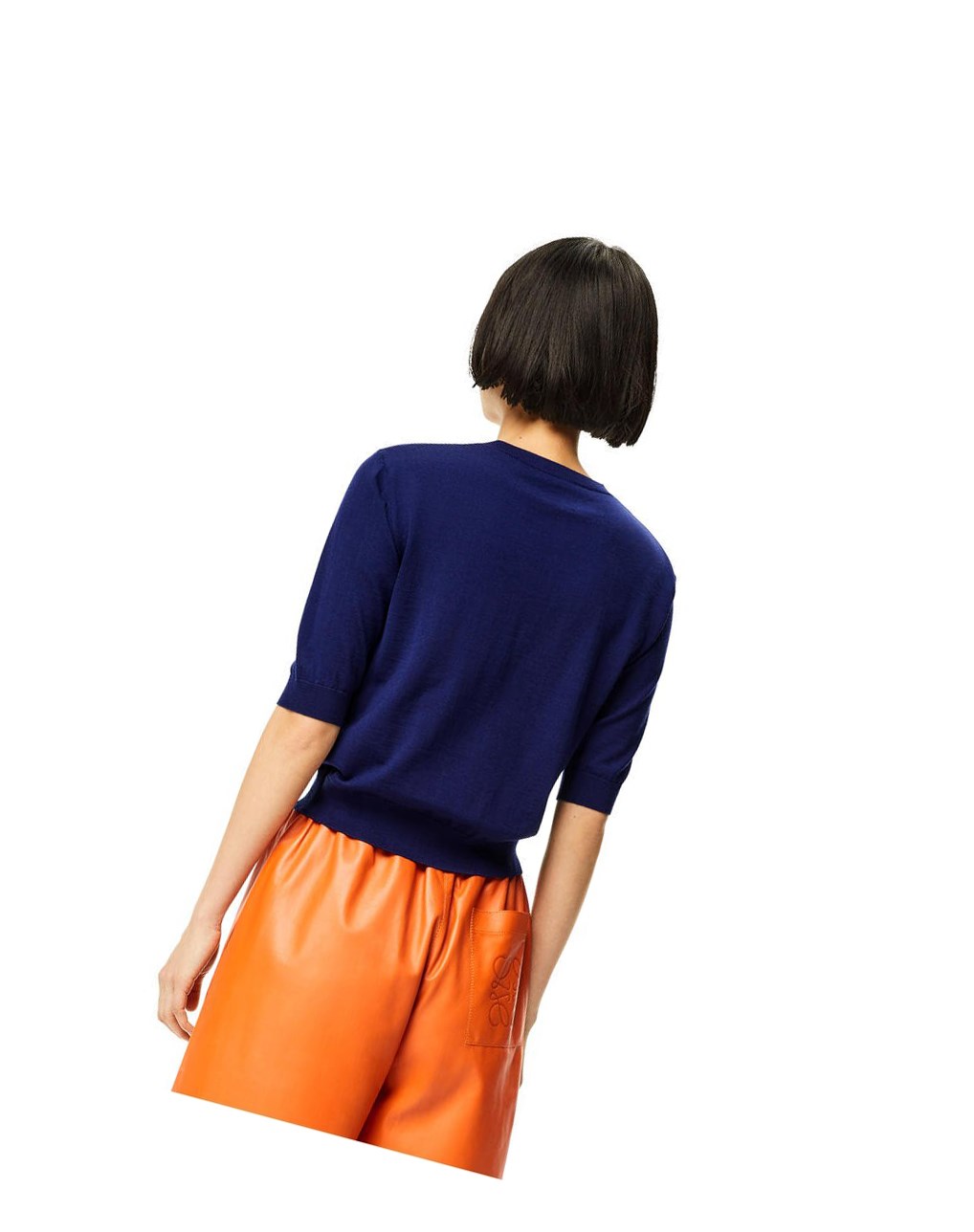 Loewe Anagram cropped sweater in wool Azul Marino Azules | KAWOT-4126