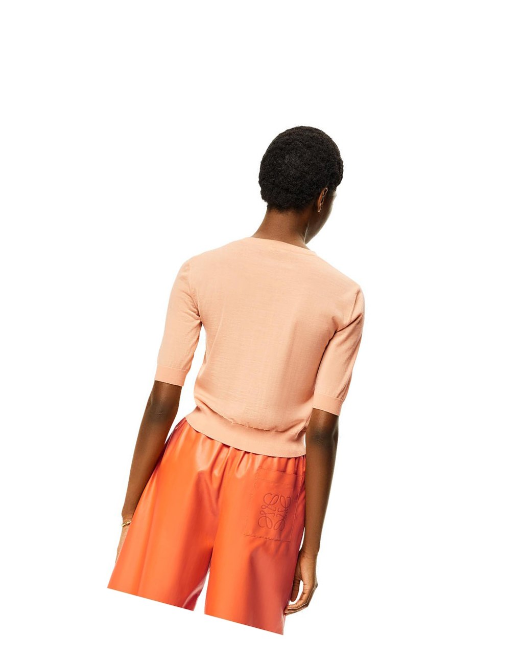 Loewe Anagram cropped sweater in wool Azules | NCHOT-6854
