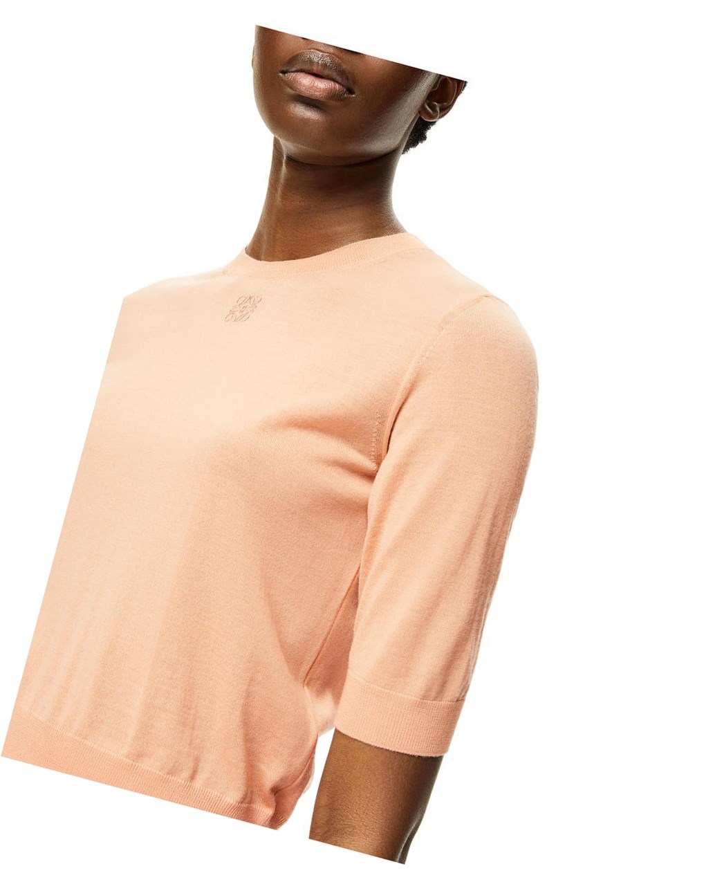 Loewe Anagram cropped sweater in wool Azules | NCHOT-6854