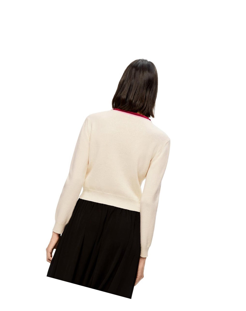 Loewe Anagram cropped sweater in wool Blancos | RDSNA-0159