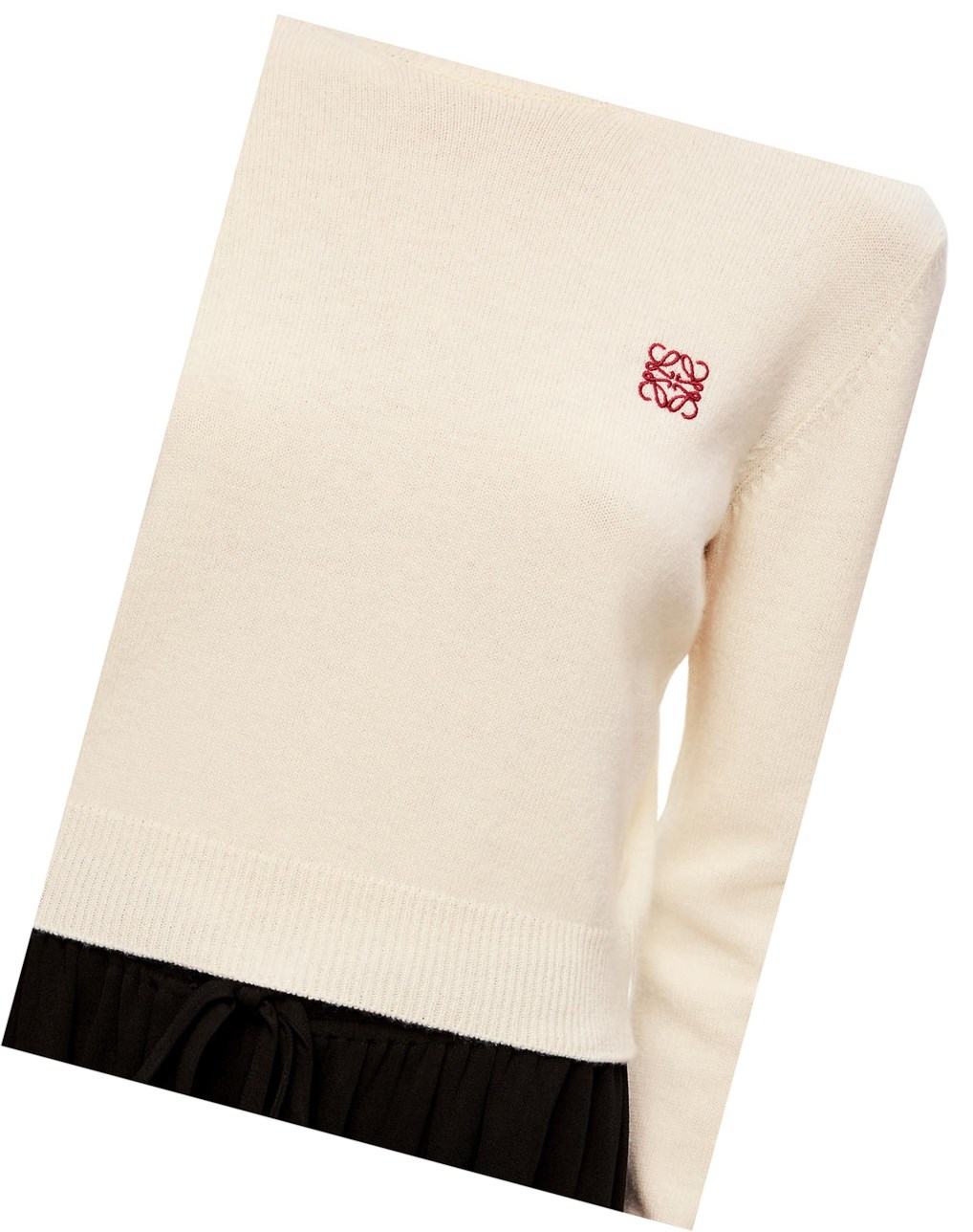 Loewe Anagram cropped sweater in wool Blancos | RDSNA-0159